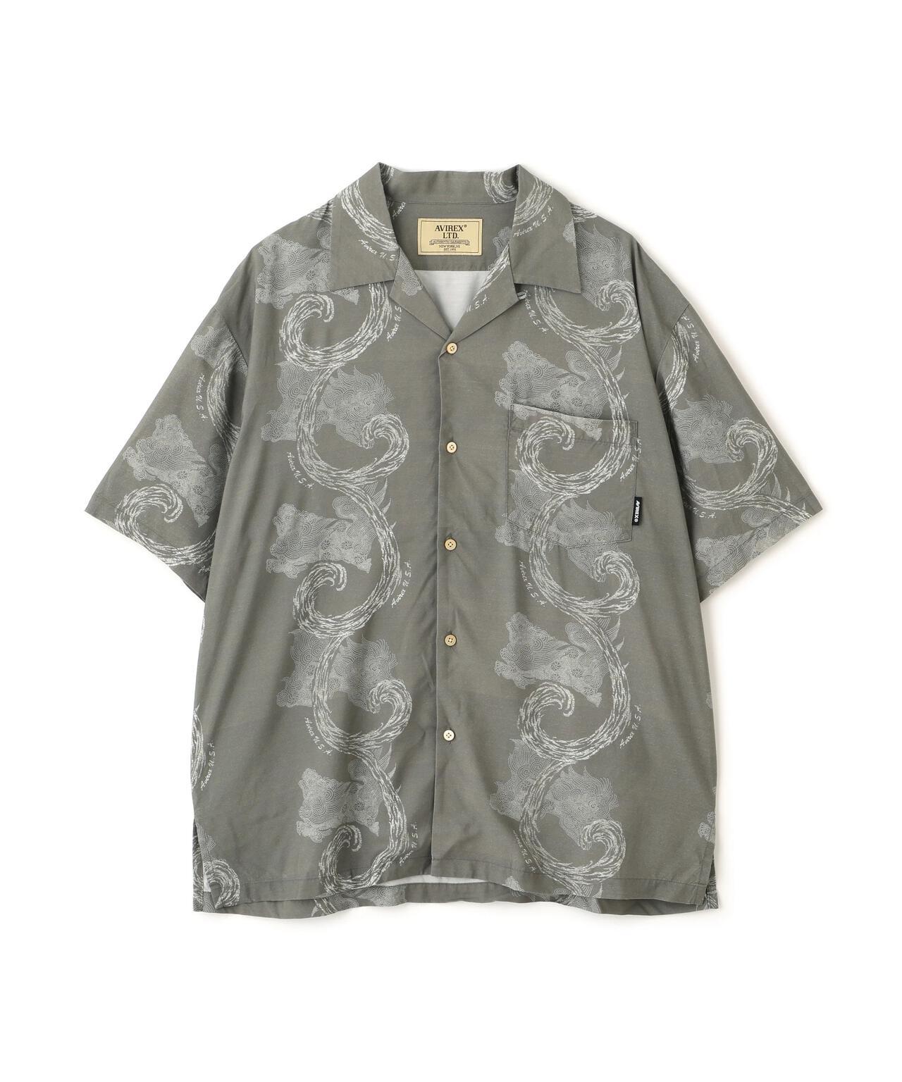 狛犬圖案 ALOHA SHIRT 襯衫