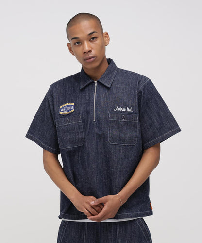 AVIREX × UNIVERSAL OVERALL NAVY POSTAL HALF ZIP SHIRT 半拉鍊襯衫