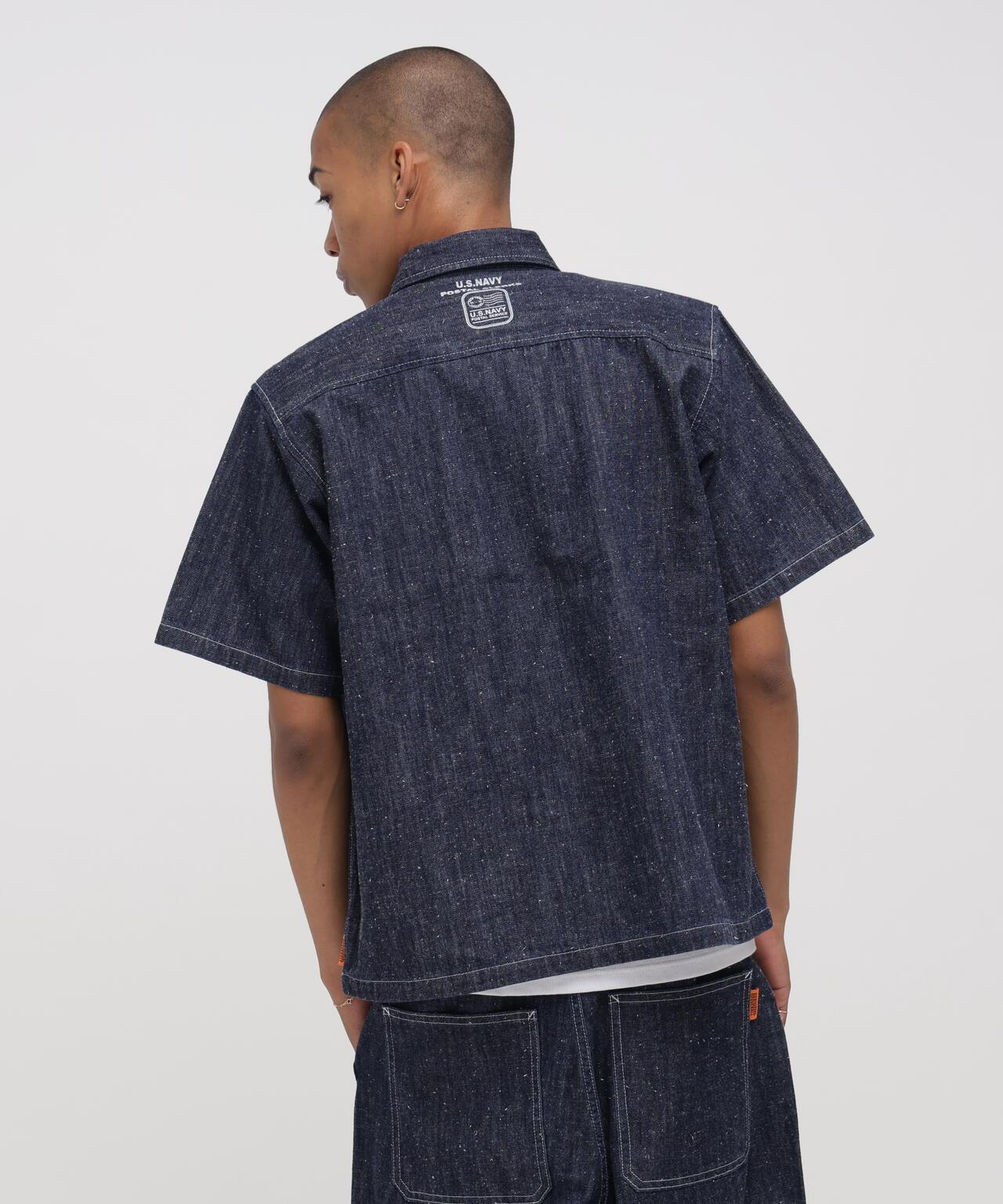 AVIREX × UNIVERSAL OVERALL NAVY POSTAL HALF ZIP SHIRT 半拉鍊襯衫