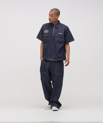 AVIREX × UNIVERSAL OVERALL NAVY POSTAL HALF ZIP SHIRT 半拉鍊襯衫