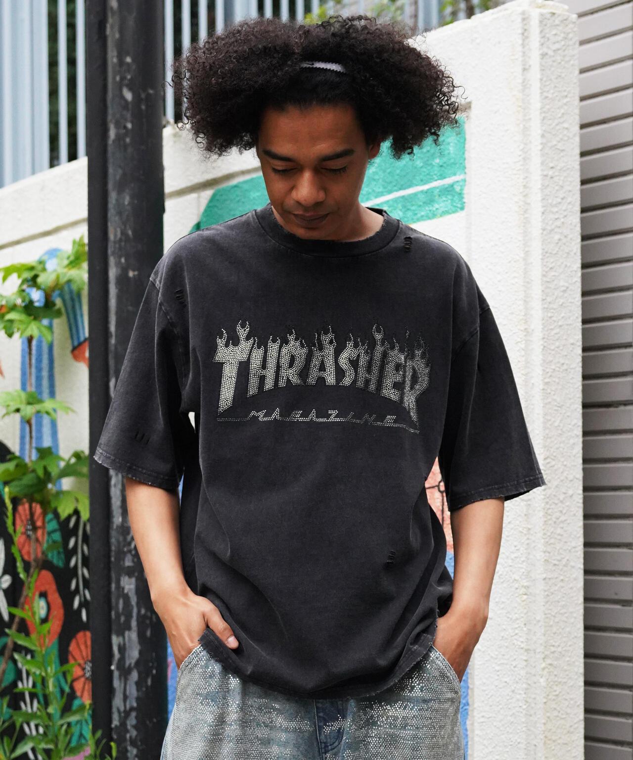 Thrasher LINESTONE TEE LHP限定 水鑽短袖T恤