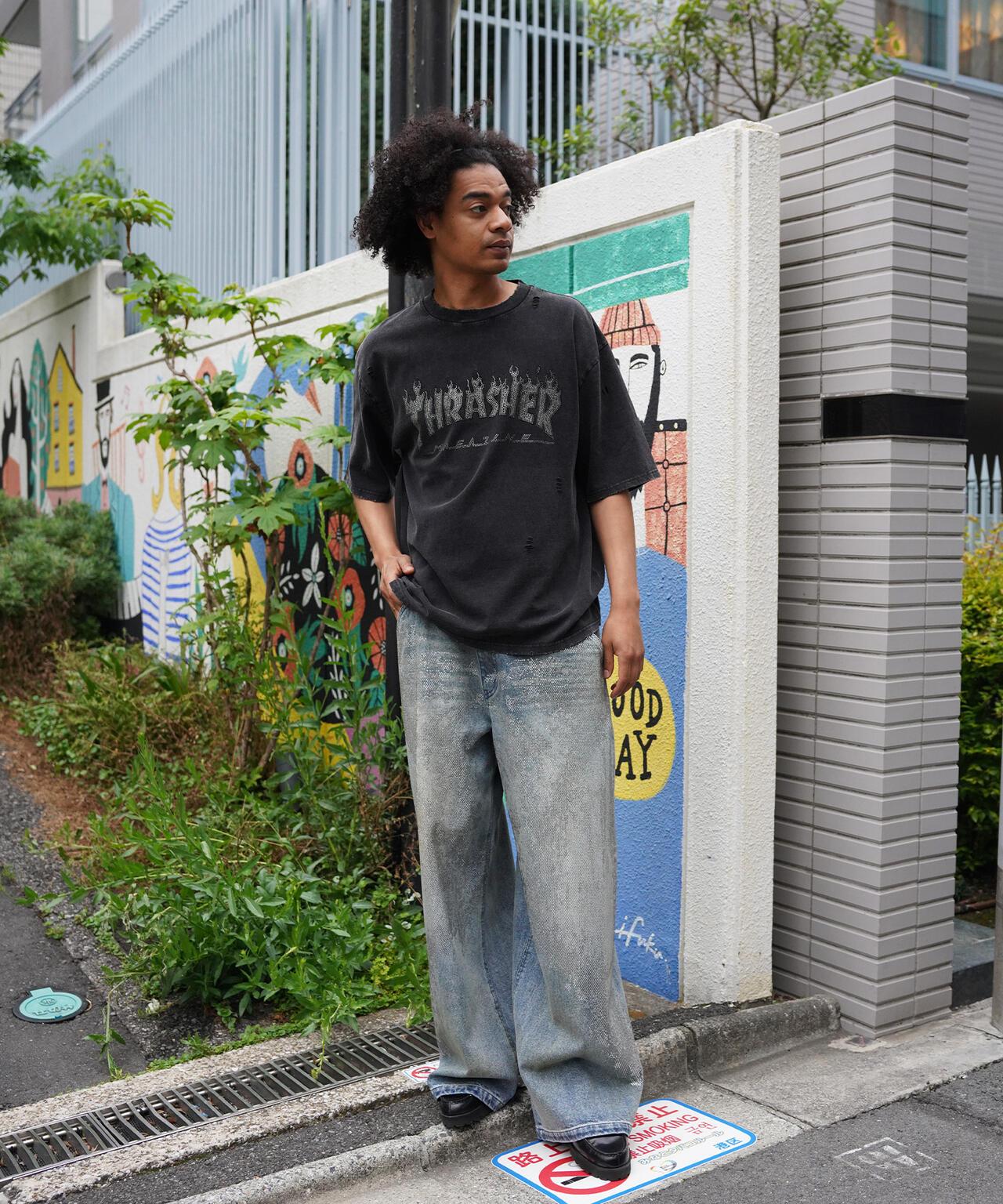 Thrasher LINESTONE TEE LHP限定 水鑽短袖T恤