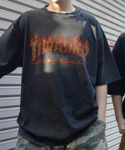 Thrasher LINESTONE TEE LHP限定 水鑽短袖T恤