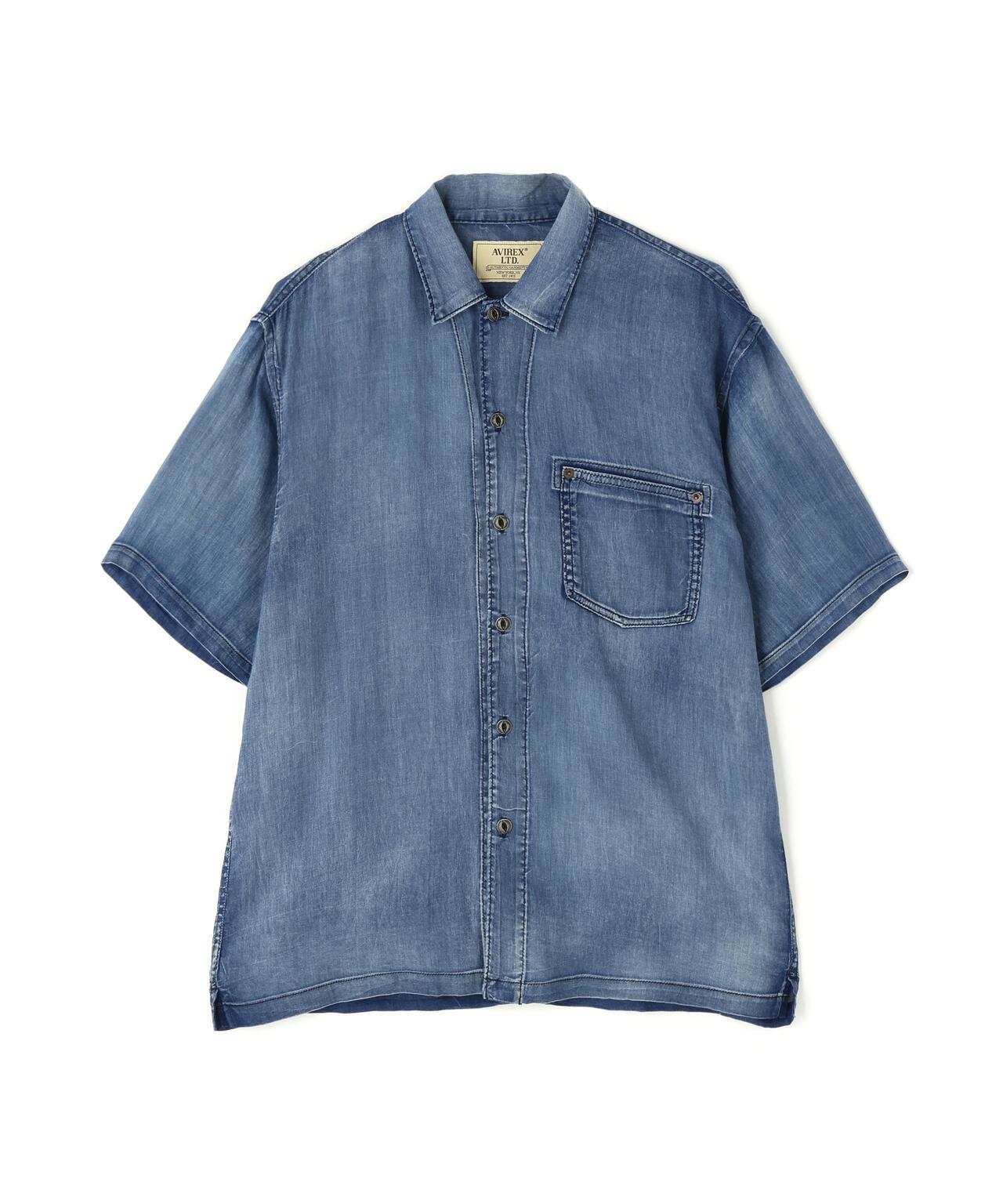 WIND THROUGH DENIM S/S SHIRTS 牛仔短袖襯衫