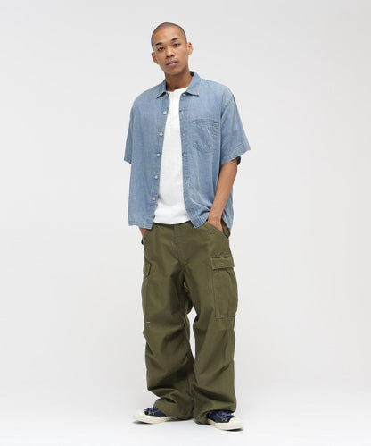 WIND THROUGH DENIM S/S SHIRTS 牛仔短袖襯衫