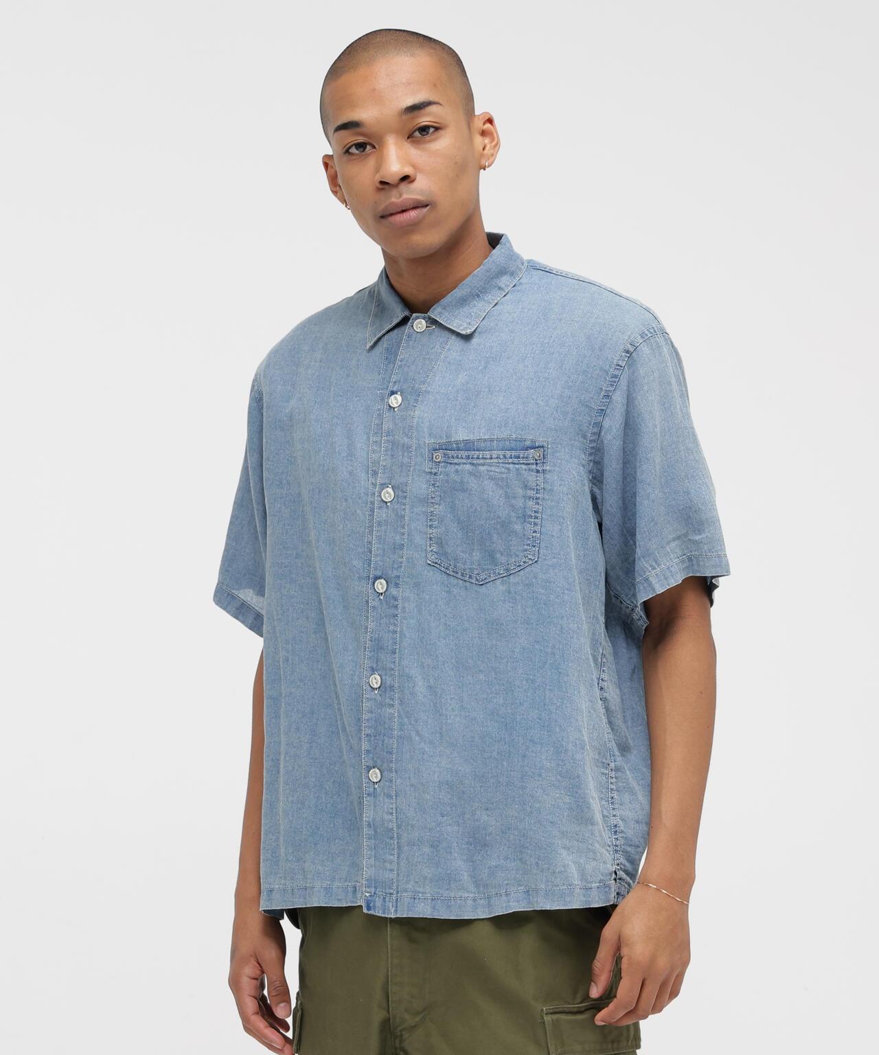 WIND THROUGH DENIM S/S SHIRTS 牛仔短袖襯衫
