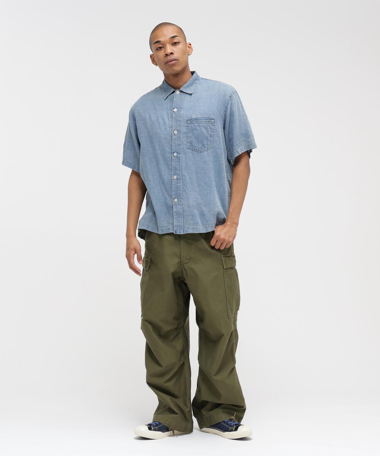 WIND THROUGH DENIM S/S SHIRTS 牛仔短袖襯衫