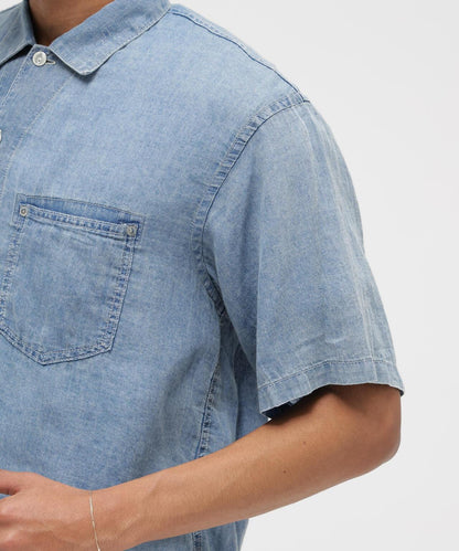 WIND THROUGH DENIM S/S SHIRTS 牛仔短袖襯衫