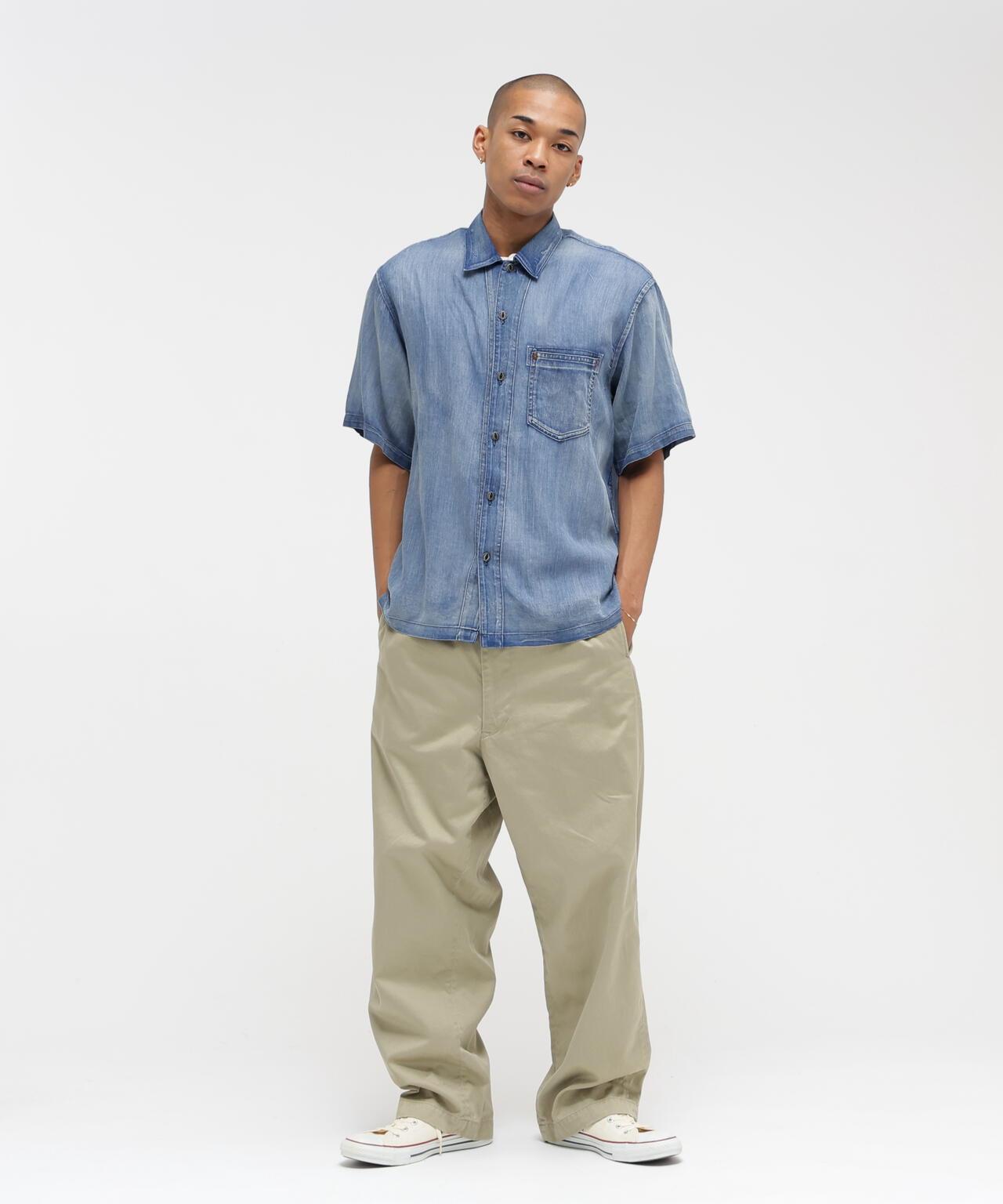 WIND THROUGH DENIM S/S SHIRTS 牛仔短袖襯衫