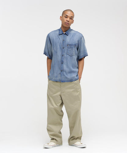 WIND THROUGH DENIM S/S SHIRTS 牛仔短袖襯衫