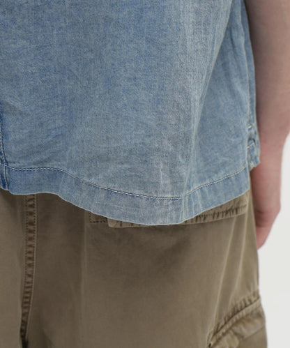 WIND THROUGH DENIM S/S SHIRTS 牛仔短袖襯衫