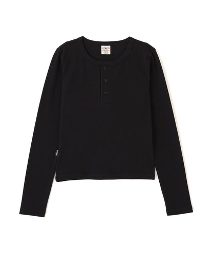 長袖 Henley領 T恤 DAILY/WOMAN L/S HENLEY NECK T-SHIRT