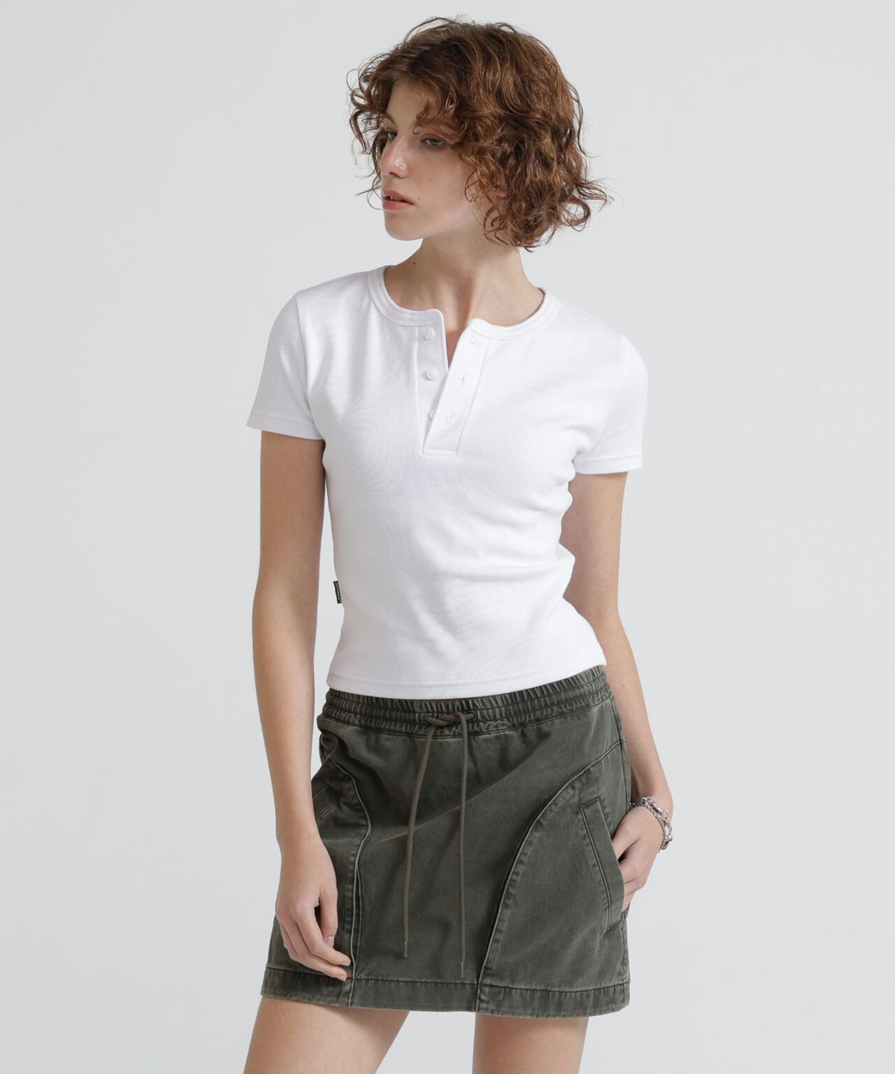 《DAILY/WOMAN》 S/S HENLEY NECK T-SHIRT T恤