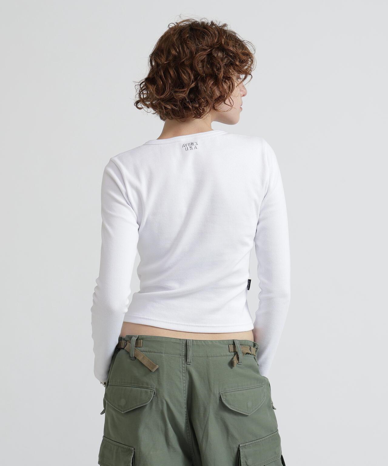 長袖 Henley領 T恤 DAILY/WOMAN L/S HENLEY NECK T-SHIRT