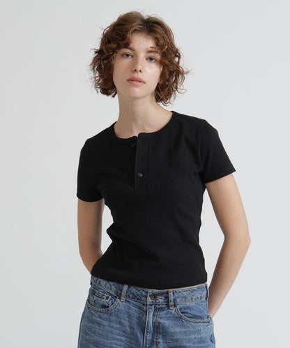 《DAILY/WOMAN》 S/S HENLEY NECK T-SHIRT T恤