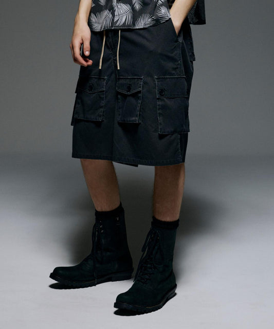 B omnivore/ビーオムニボー PIGMENT WIND CLOTH W CARGO SHORTS 工裝短褲