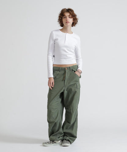 長袖 Henley領 T恤 DAILY/WOMAN L/S HENLEY NECK T-SHIRT
