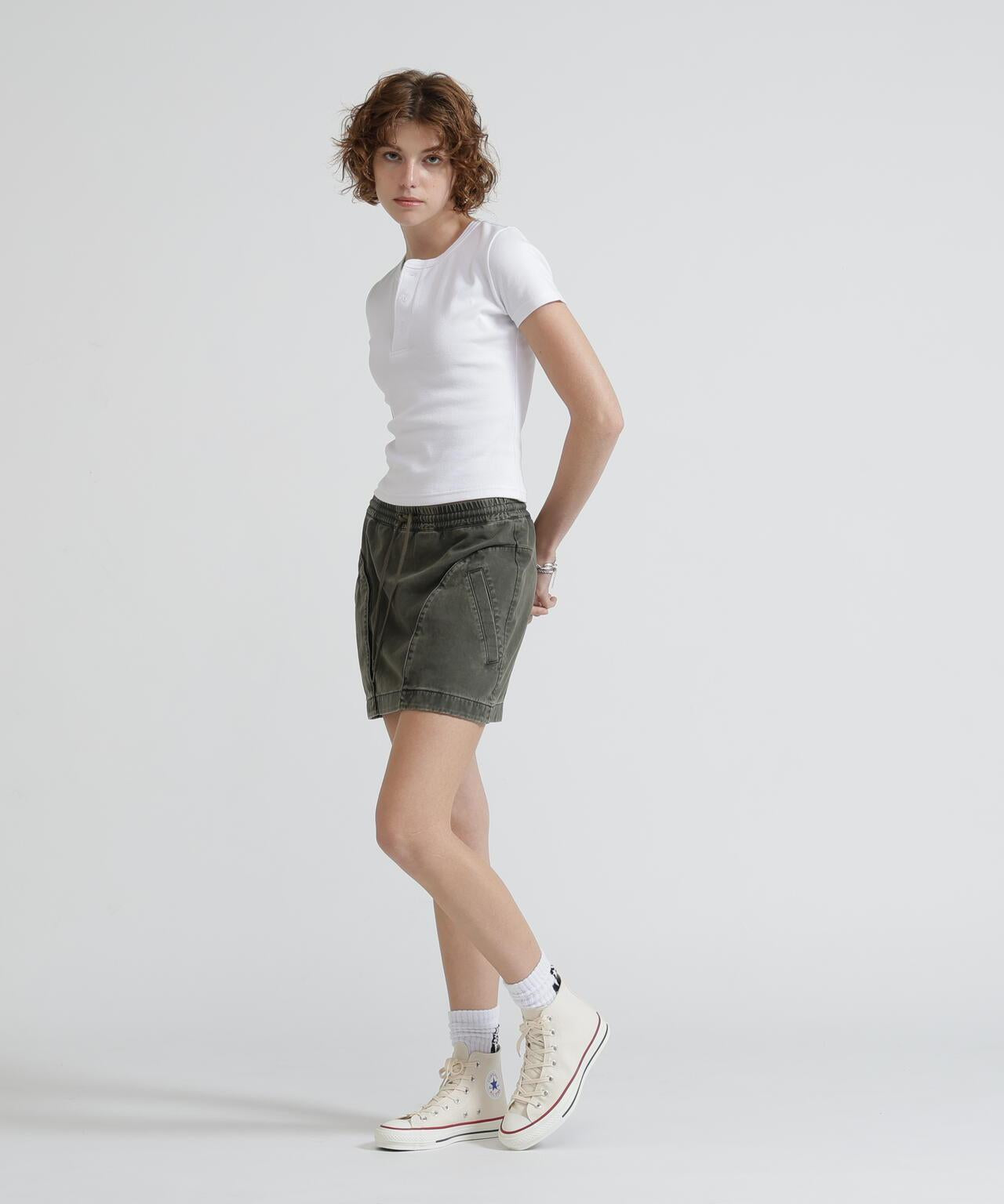 《DAILY/WOMAN》 S/S HENLEY NECK T-SHIRT T恤