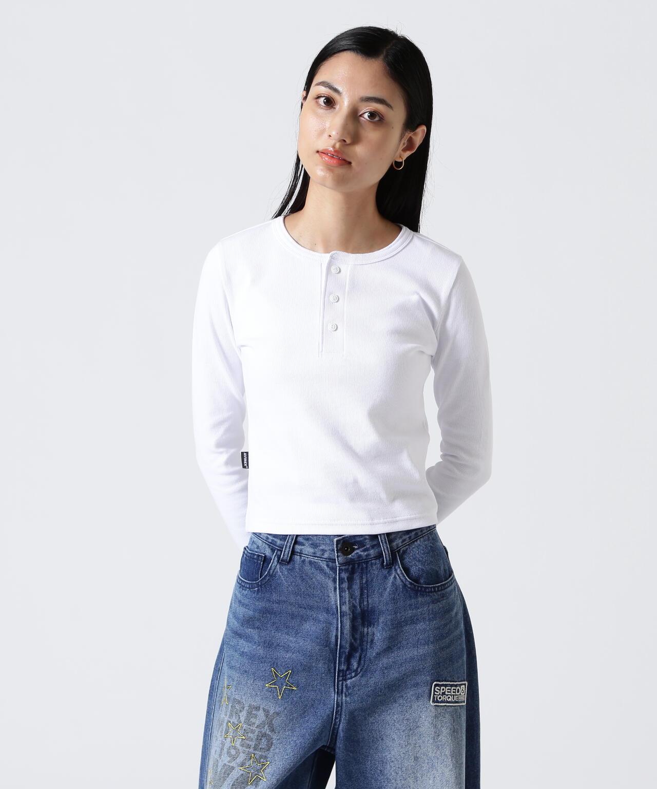 長袖 Henley領 T恤 DAILY/WOMAN L/S HENLEY NECK T-SHIRT