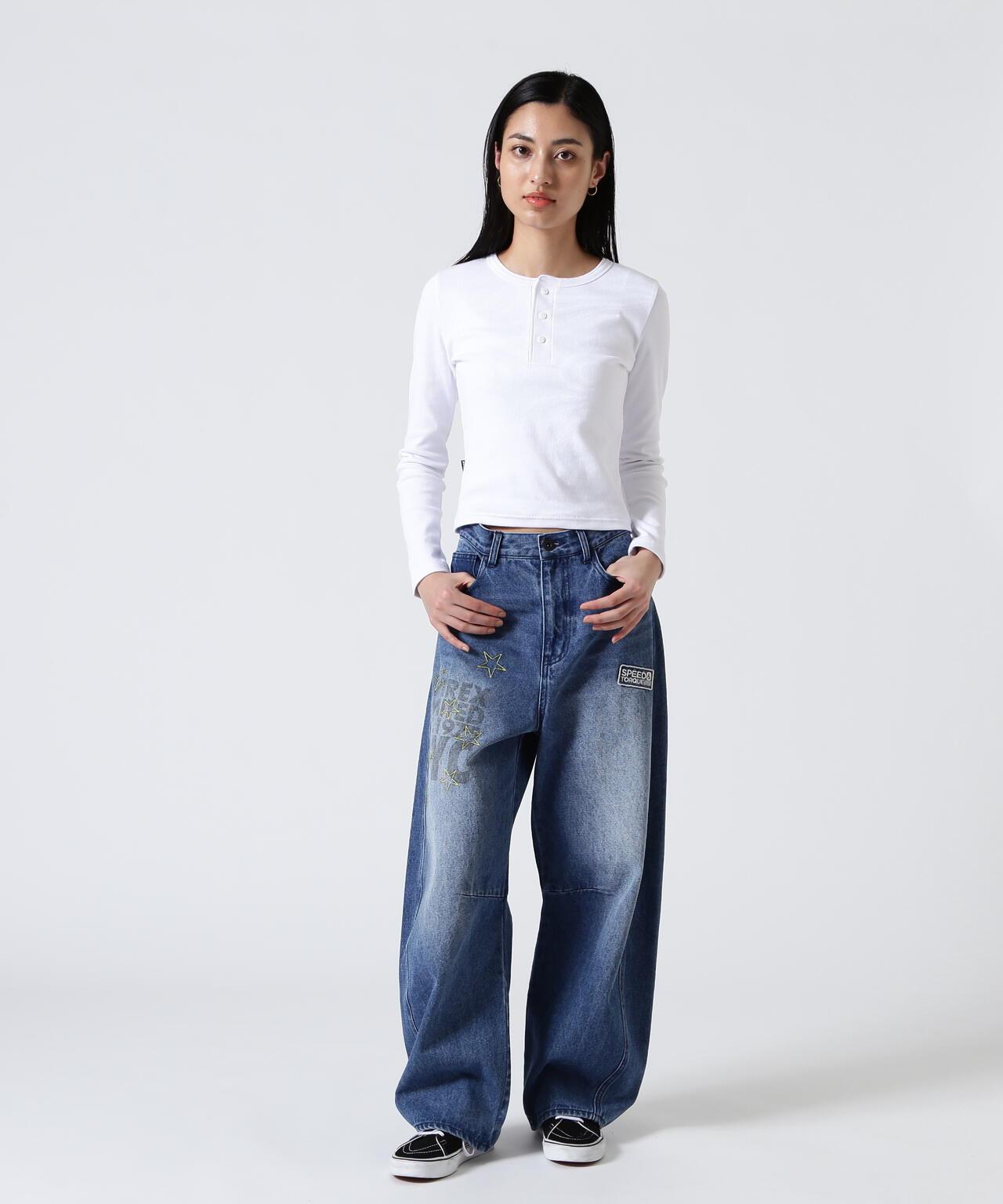 長袖 Henley領 T恤 DAILY/WOMAN L/S HENLEY NECK T-SHIRT
