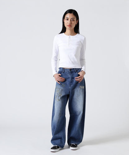 長袖 Henley領 T恤 DAILY/WOMAN L/S HENLEY NECK T-SHIRT