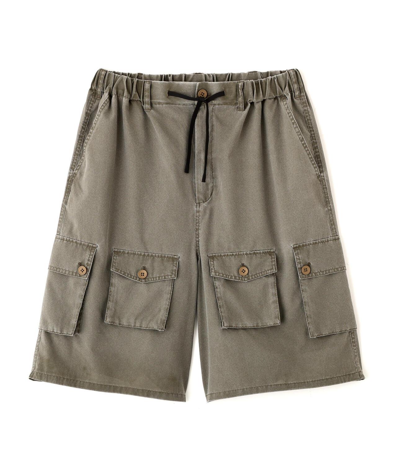 B omnivore/ビーオムニボー PIGMENT WIND CLOTH W CARGO SHORTS 工裝短褲