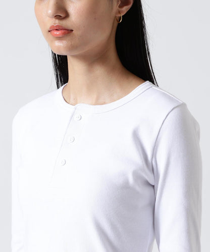 長袖 Henley領 T恤 DAILY/WOMAN L/S HENLEY NECK T-SHIRT