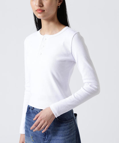 長袖 Henley領 T恤 DAILY/WOMAN L/S HENLEY NECK T-SHIRT
