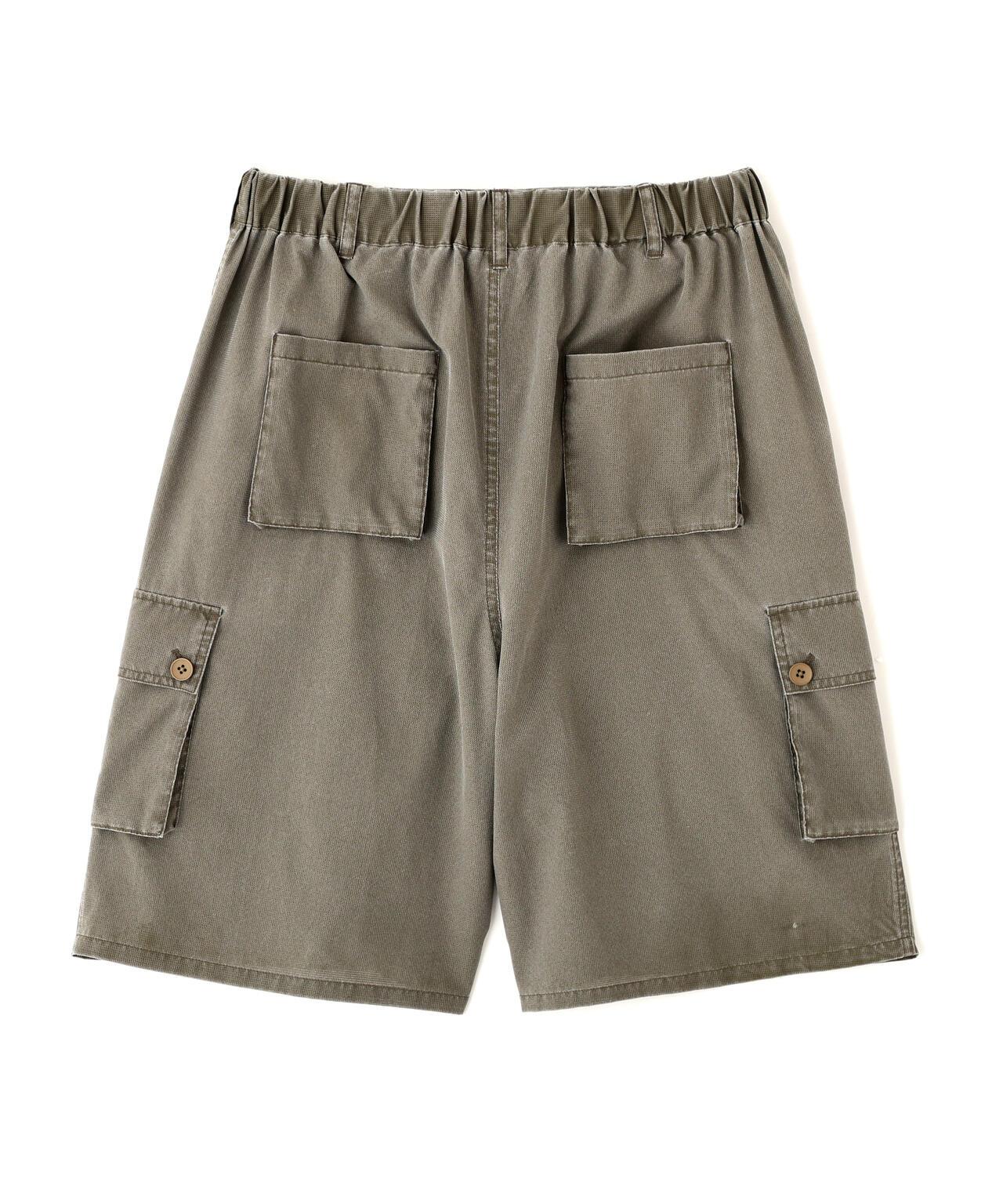 B omnivore/ビーオムニボー PIGMENT WIND CLOTH W CARGO SHORTS 工裝短褲