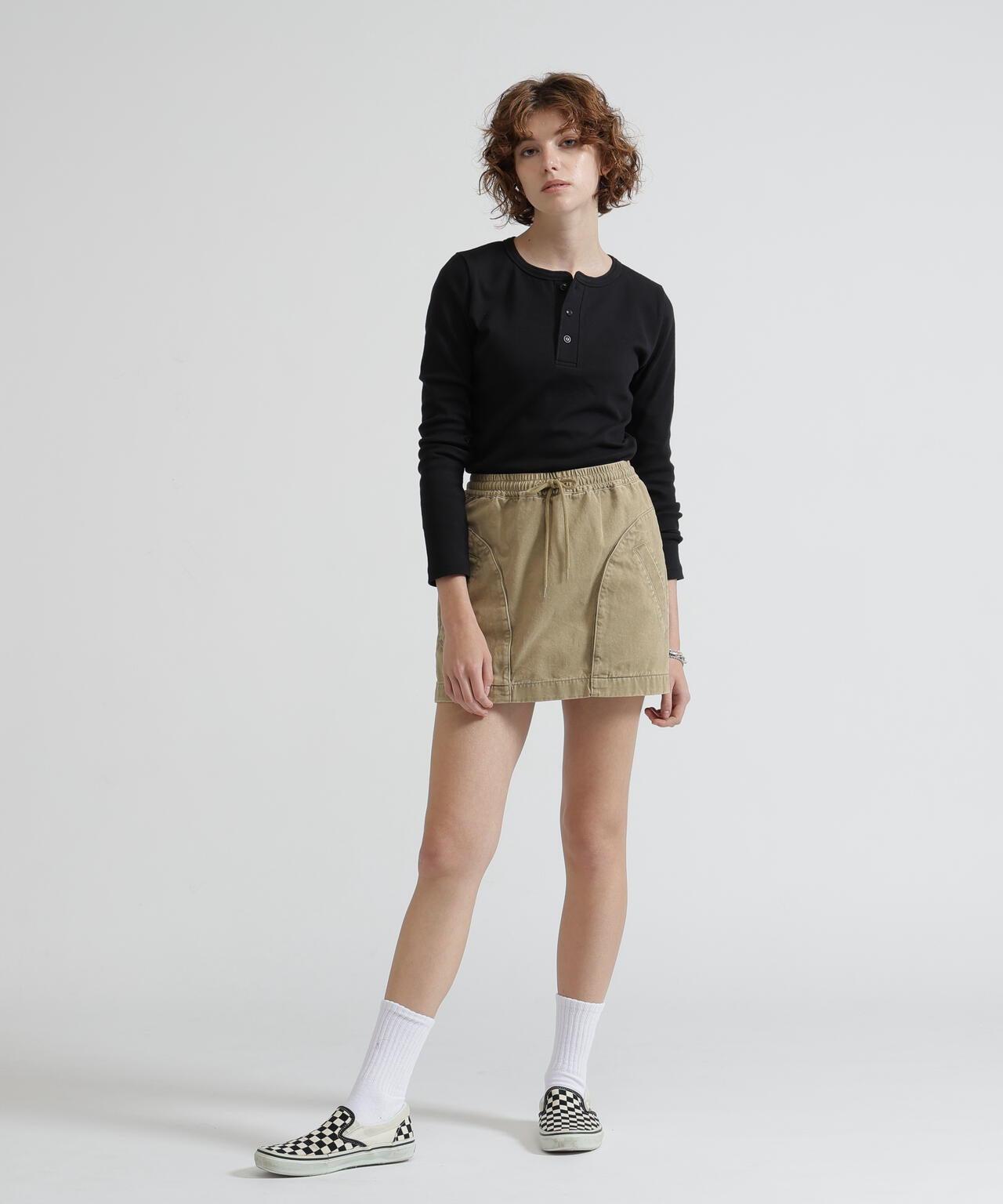 長袖 Henley領 T恤 DAILY/WOMAN L/S HENLEY NECK T-SHIRT