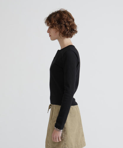 長袖 Henley領 T恤 DAILY/WOMAN L/S HENLEY NECK T-SHIRT