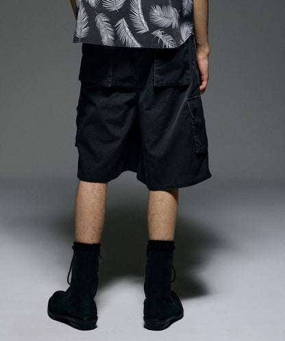 B omnivore/ビーオムニボー PIGMENT WIND CLOTH W CARGO SHORTS 工裝短褲