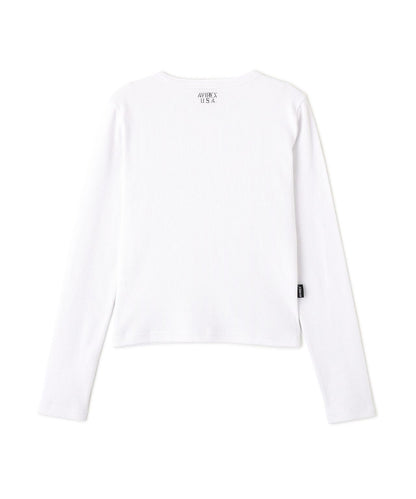 長袖 Henley領 T恤 DAILY/WOMAN L/S HENLEY NECK T-SHIRT