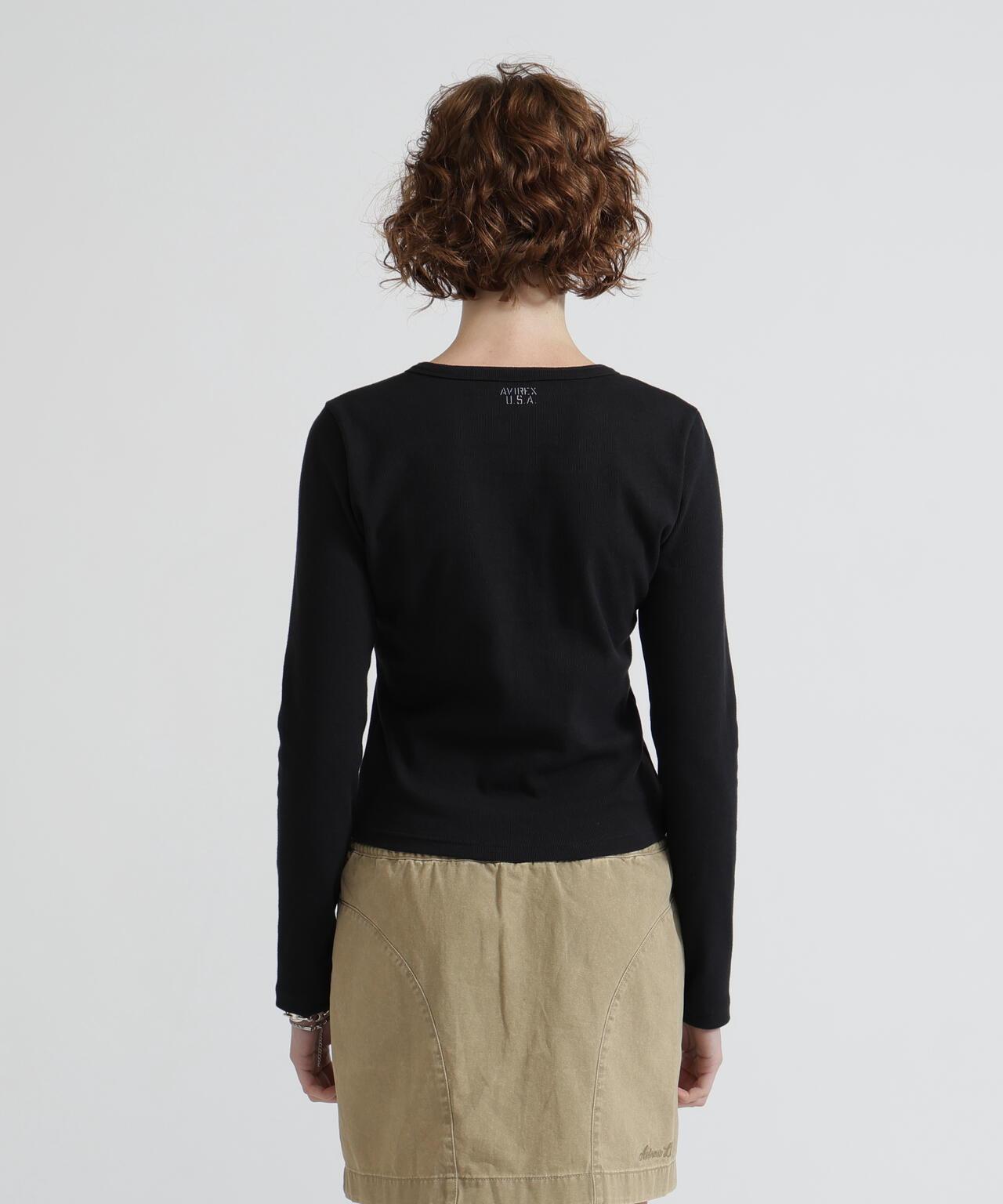 長袖 Henley領 T恤 DAILY/WOMAN L/S HENLEY NECK T-SHIRT