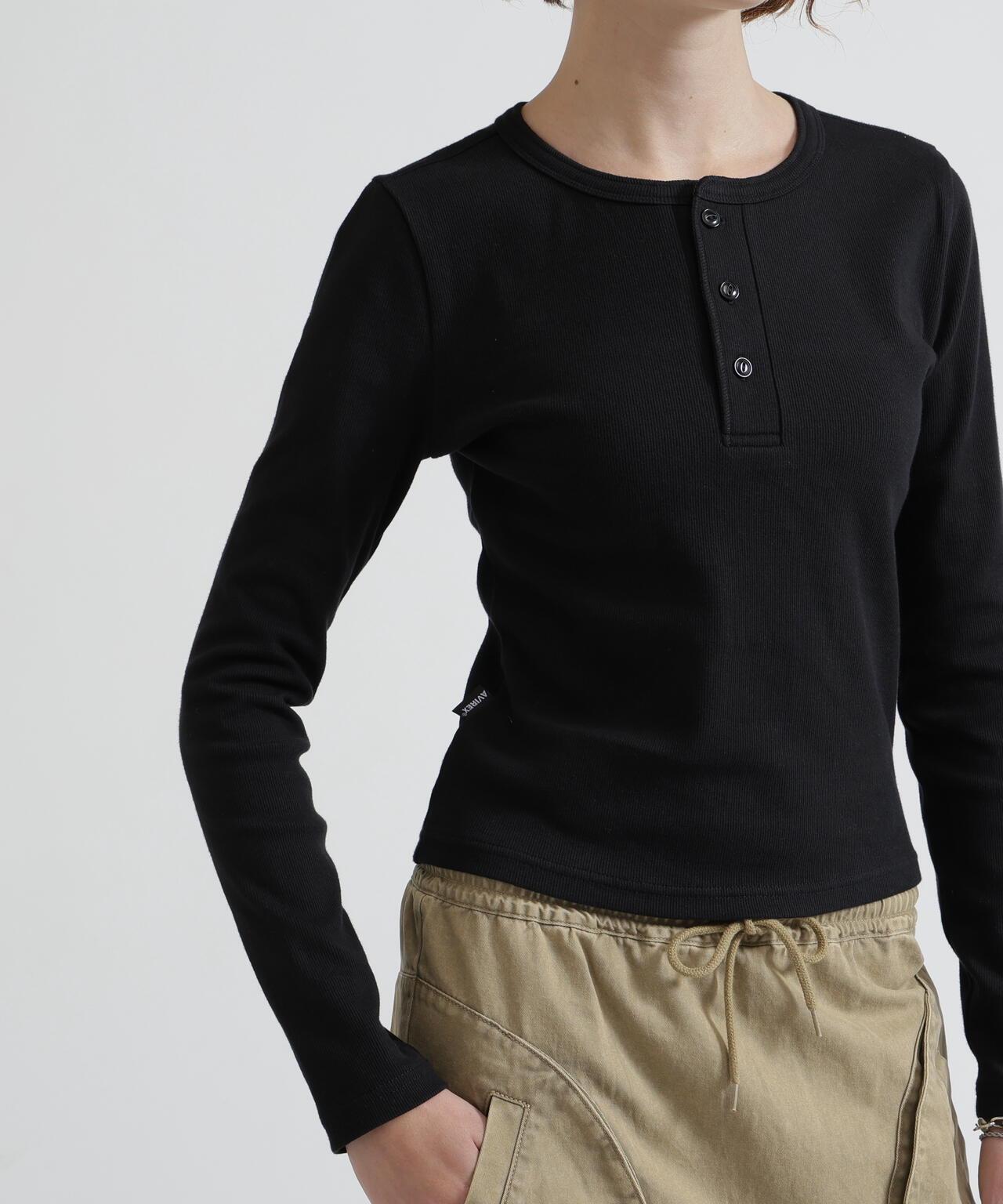 長袖 Henley領 T恤 DAILY/WOMAN L/S HENLEY NECK T-SHIRT