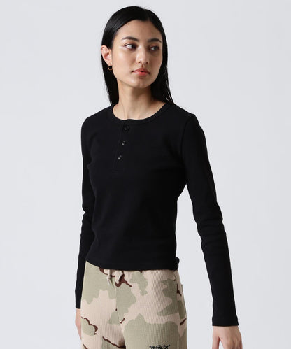 長袖 Henley領 T恤 DAILY/WOMAN L/S HENLEY NECK T-SHIRT