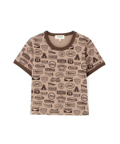 全印花貼章設計 S/S RINGER PATCH MOTIF FULL PRINT T-SHIRT T恤 《直営店限定》