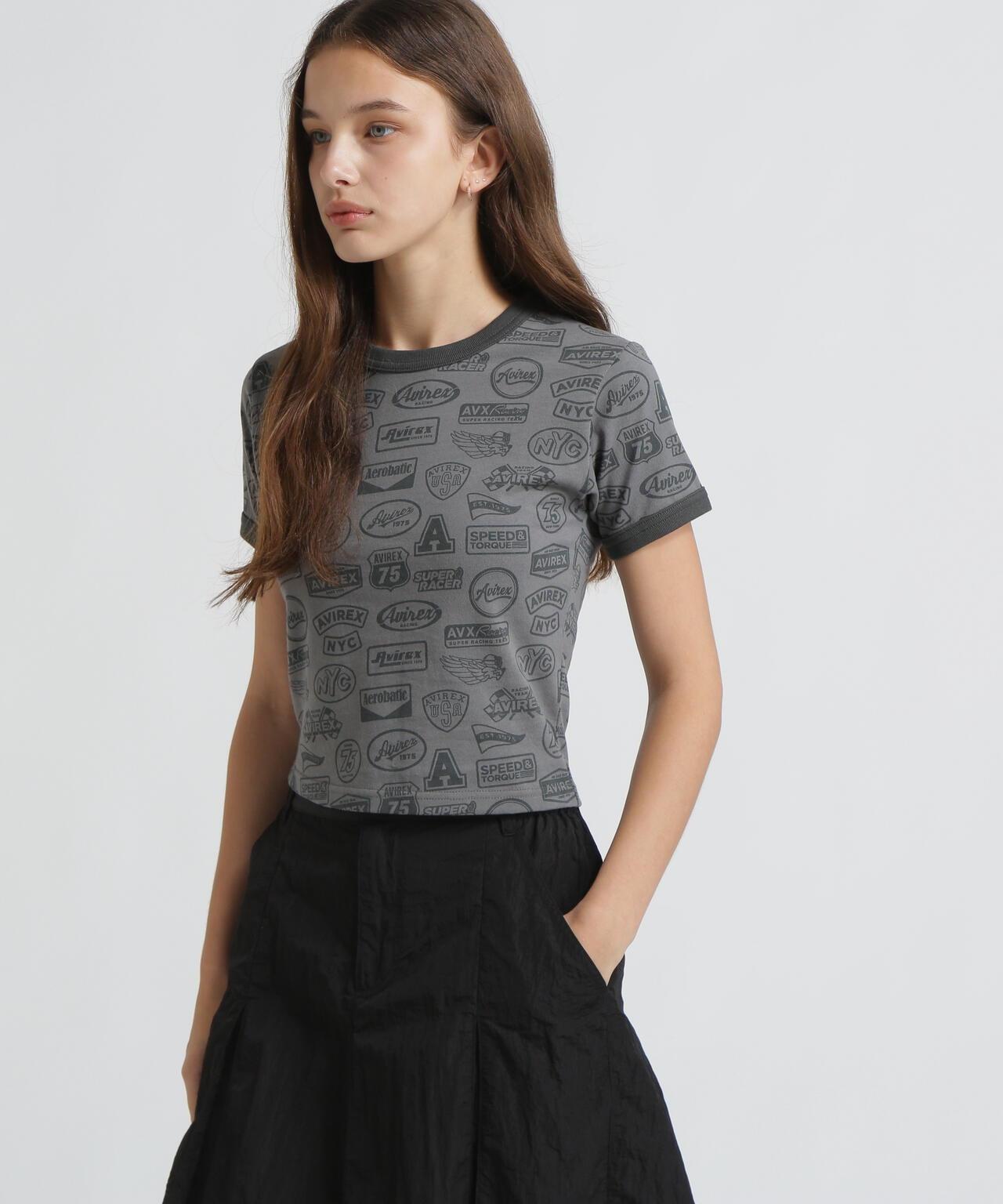 全印花貼章設計 S/S RINGER PATCH MOTIF FULL PRINT T-SHIRT T恤 《直営店限定》