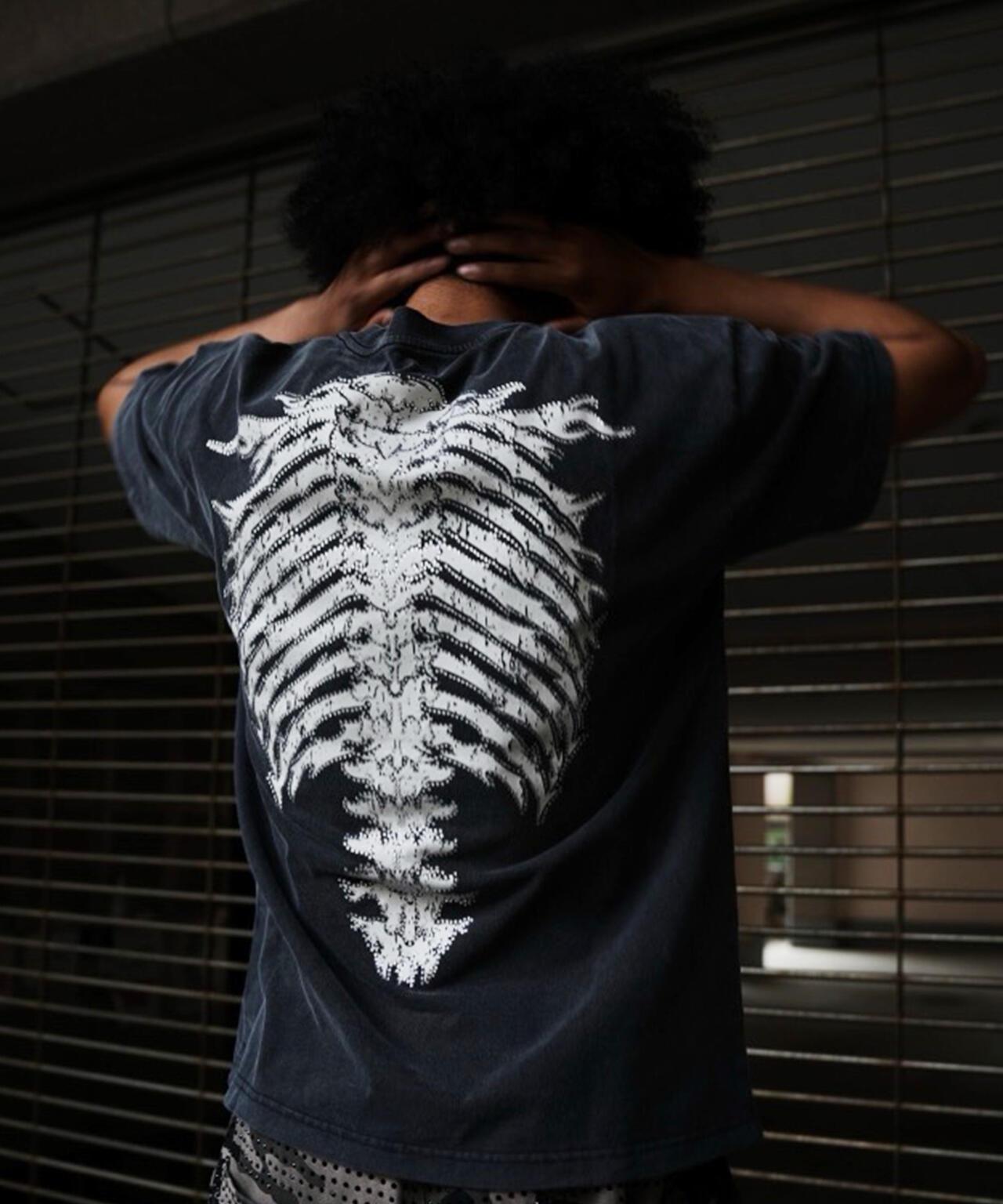 SUPPLIER LHP聯名 Rhinestone Fire Bones 設計T恤