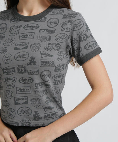 全印花貼章設計 S/S RINGER PATCH MOTIF FULL PRINT T-SHIRT T恤 《直営店限定》