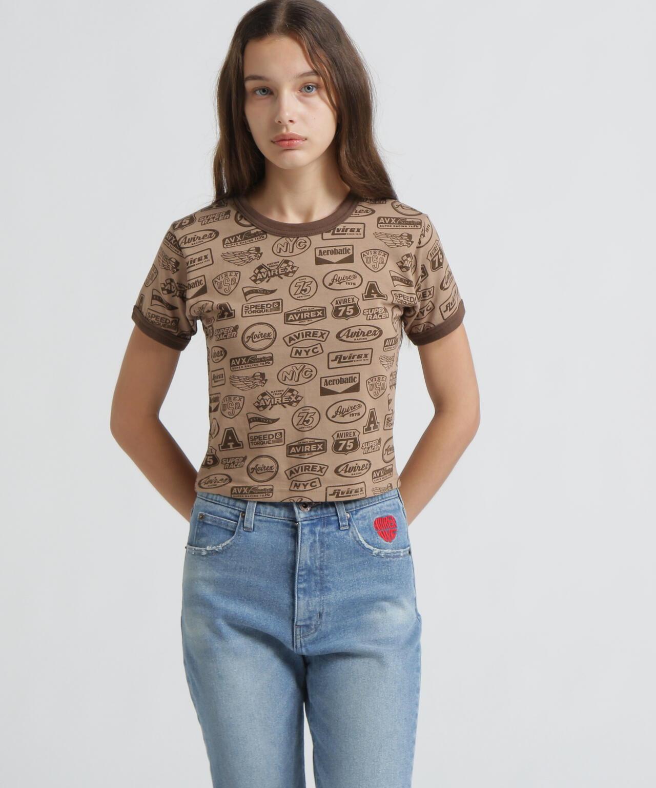 全印花貼章設計 S/S RINGER PATCH MOTIF FULL PRINT T-SHIRT T恤 《直営店限定》