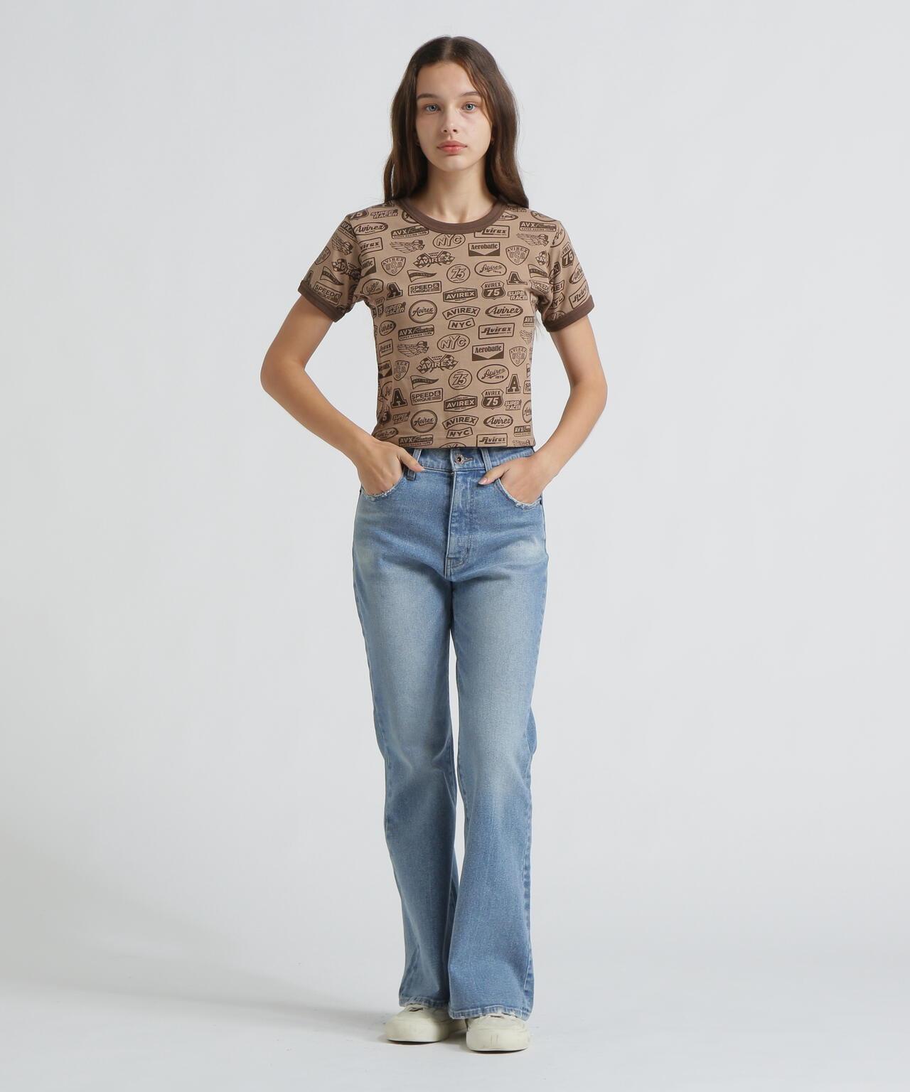全印花貼章設計 S/S RINGER PATCH MOTIF FULL PRINT T-SHIRT T恤 《直営店限定》