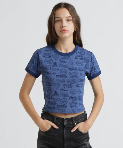 全印花貼章設計 S/S RINGER PATCH MOTIF FULL PRINT T-SHIRT T恤 《直営店限定》