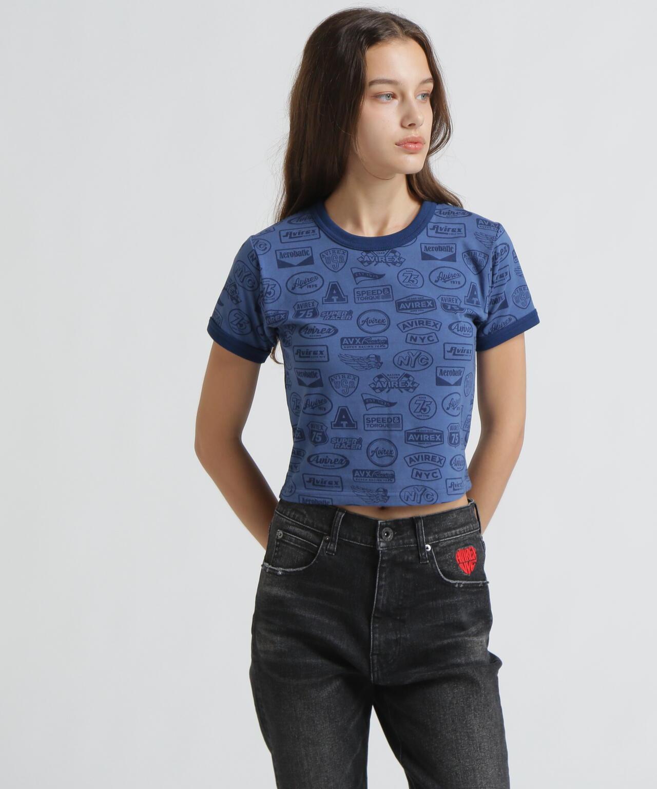 全印花貼章設計 S/S RINGER PATCH MOTIF FULL PRINT T-SHIRT T恤 《直営店限定》