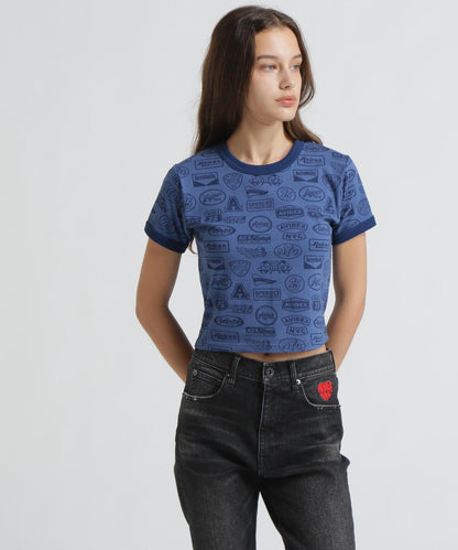 全印花貼章設計 S/S RINGER PATCH MOTIF FULL PRINT T-SHIRT T恤 《直営店限定》