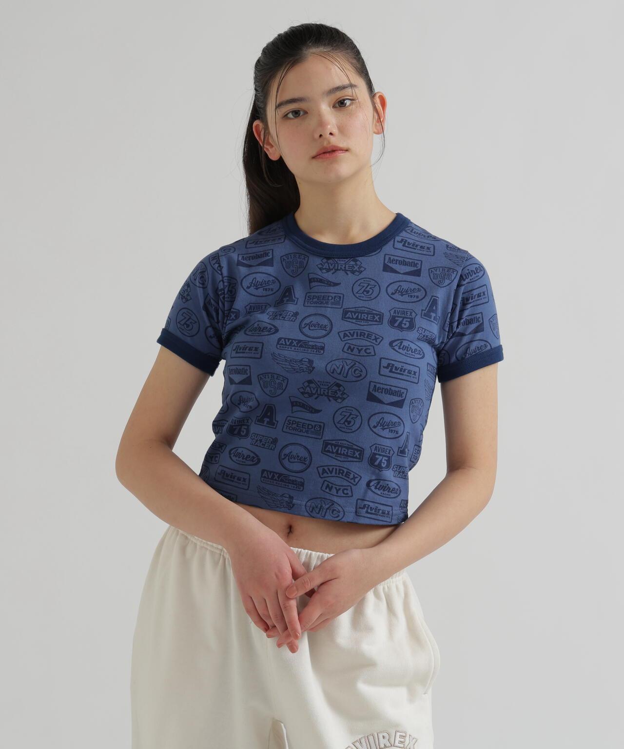 全印花貼章設計 S/S RINGER PATCH MOTIF FULL PRINT T-SHIRT T恤 《直営店限定》