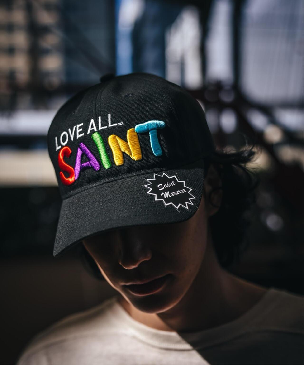 SAINT MICHAEL CAP LOVE ALL 圖案 黑色 帽子