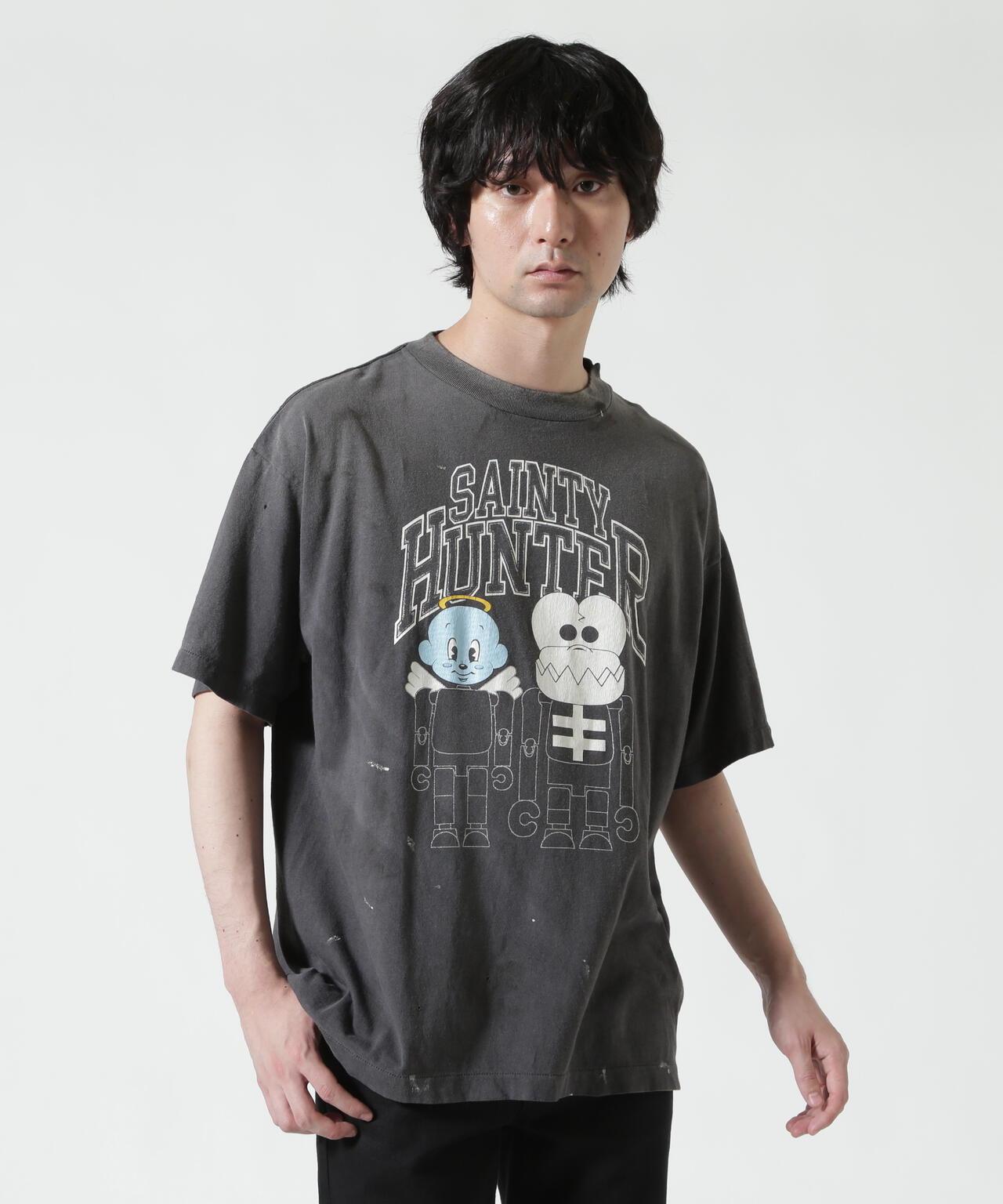 SAINT MICHAEL BH_SS T SKULL-K&BABY 黑色T恤