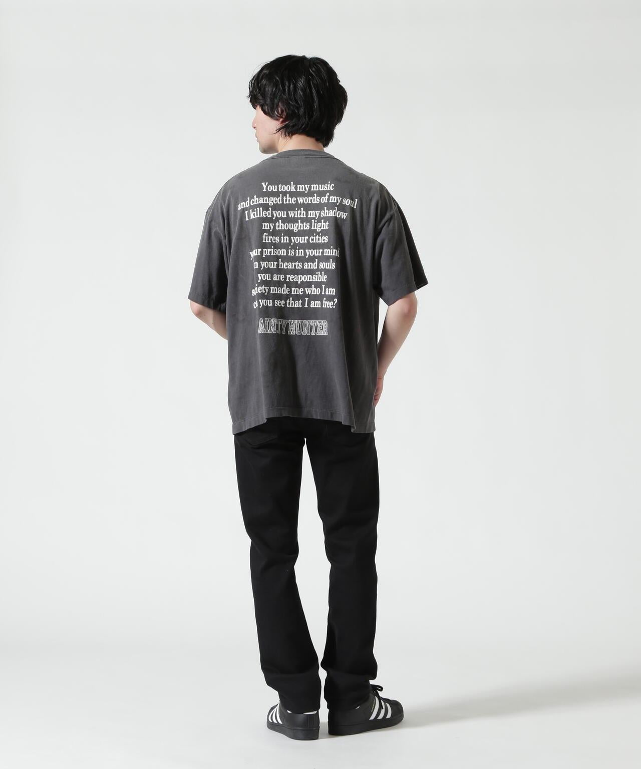 SAINT MICHAEL BH_SS T SKULL-K&BABY 黑色T恤