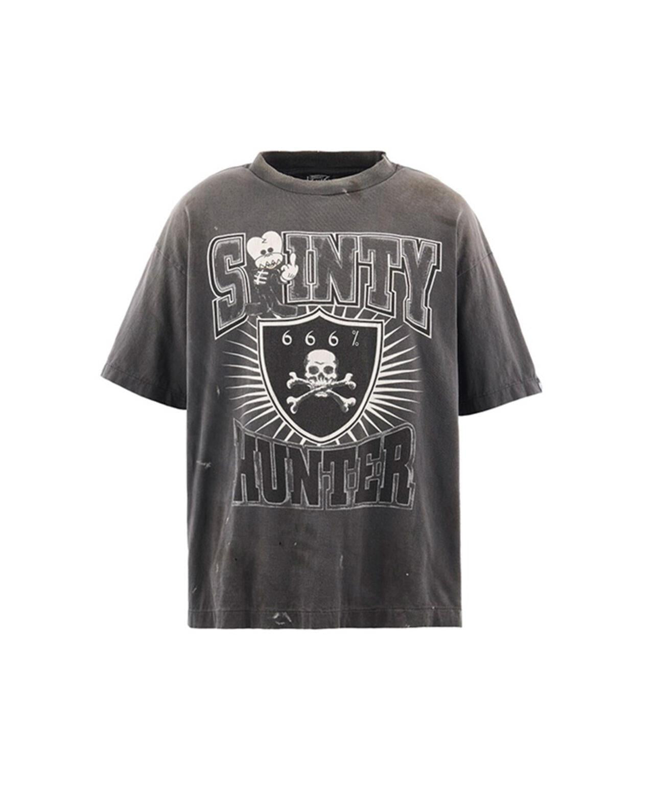 SAINT MICHAEL BH_SS T SAINTY HUNTER 圖案T恤 黑色